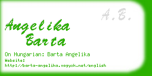 angelika barta business card